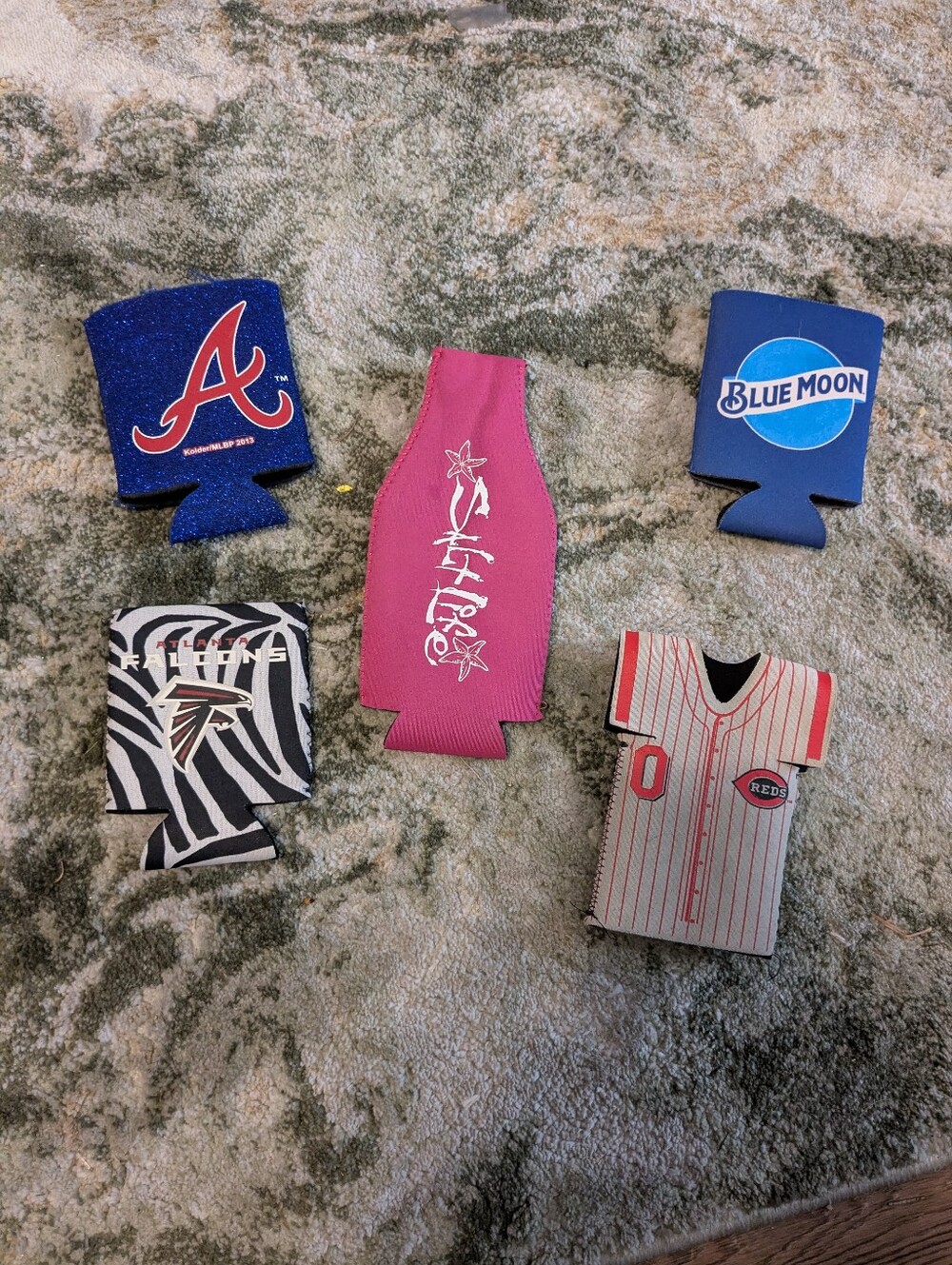 5   Logo Can Coolers - Assorted Blue, Pink, White, Black